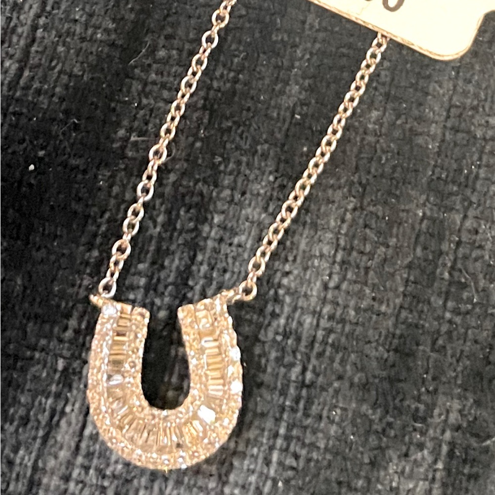 Stunning Diamond Pendant Horseshoe Necklace